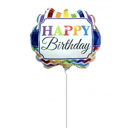 Ballon Plastron Happy Birthday Multicolore Air, Décorations ballons pour anniversaire.
