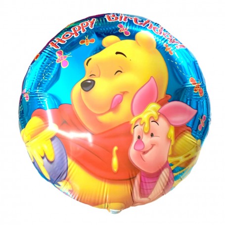 Ballon Winnie L'Ourson Et Porcinet Happy Birthday Vintage, Décorations ballons pour anniversaire.