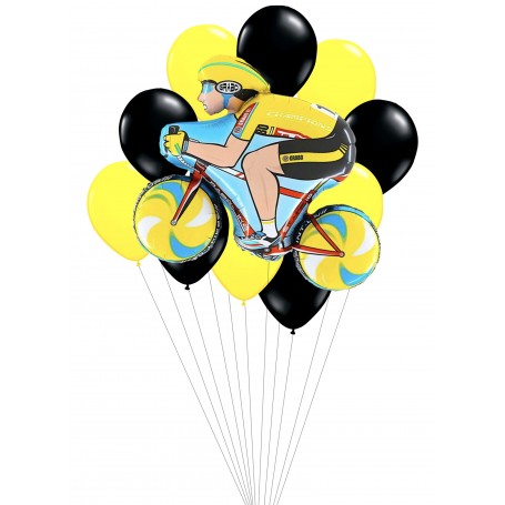 Grappe de Ballons Vélo Maillot Jaune, Décorations ballons pour Tour de France.