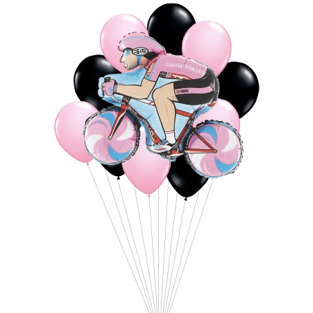 Grappe de Ballons Vélo Maillot Rose, Décorations ballons pour Tour de France.