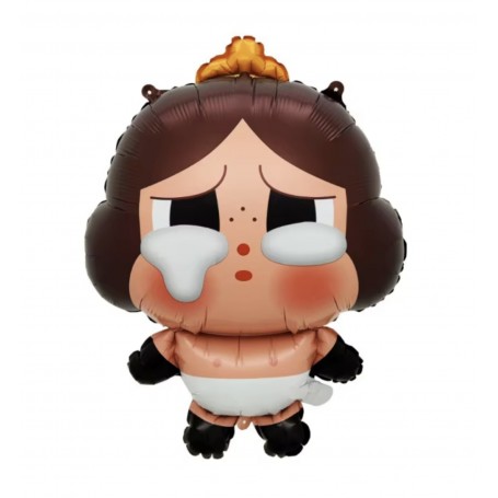 Ballon Poupée Brune Crybaby Kawaii Pop Mart, Décorations ballons pour anniversaire.