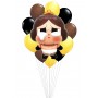 Ballons Poupée Brune Crybaby en Grappe Kawaii, Décorations ballons pour anniversaire.