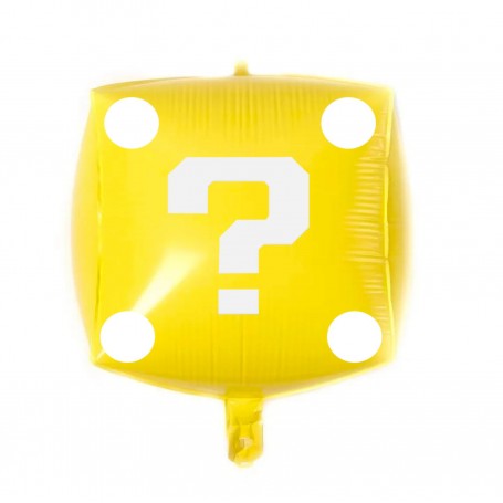 Ballon Cube Jaune Pièces Super Mario Bros, Nintendo, Décorations ballons pour anniversaire.