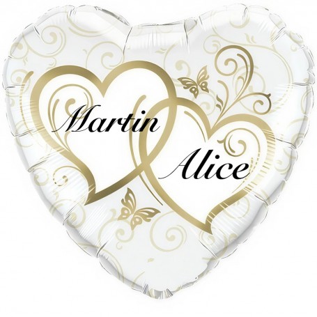 Ballon Coeur Personnalisable Mariage 45 cm, Décorations ballons pour mariage.
