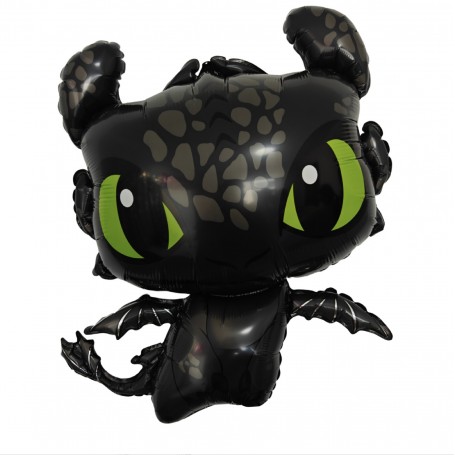 Ballon Krokmou Le Dragon Noir, Décorations ballons pour anniversaire.