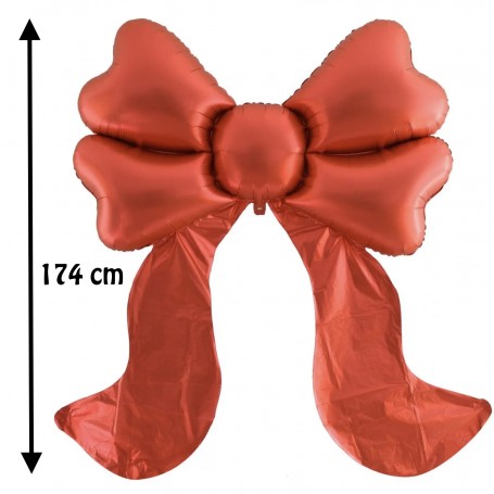 Ballon Ruban Rouge Géant de 174 cm, Décorations ballons pour anniversaire, Mariage, Vitrine de Noël, St-Valentin.