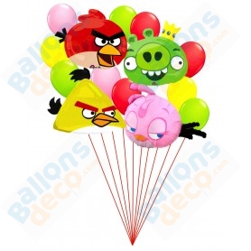Ballons Angry Birds en Grappe, Décorations ballons pour anniversaire.