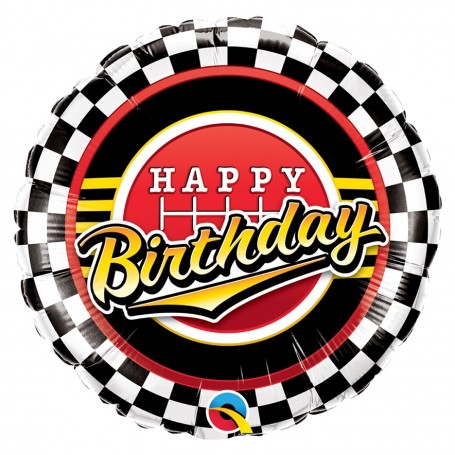 Ballon Happy Birthday Drapeau de Course, Décorations ballons pour anniversaire Cars Disney.