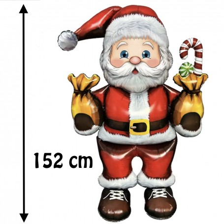 Ballon Père Noël Vintage Stand Up 152 cm, Décorations ballons pour Vitrine de Noël.