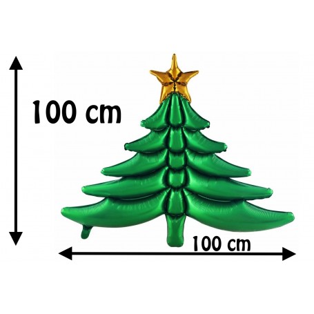 Ballon Sapin de Noël Vert Géant 100 cm, Décorations ballons pour Vitrine et magasin de Noël.