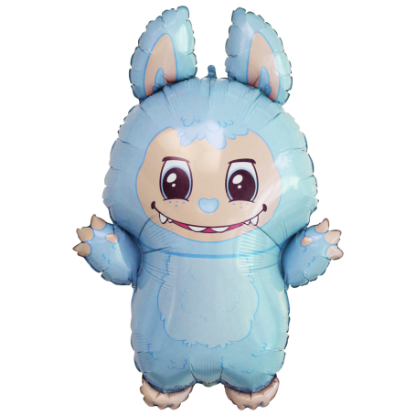 Ballon Lafufu Bleu Grabo, Labubu Pop Mart, Décorations ballons pour anniversaire.
