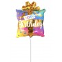 Ballon Cadeau Happy Birthday Arc-en-ciel Air Qualatex, Décorations ballons pour anniversaire.