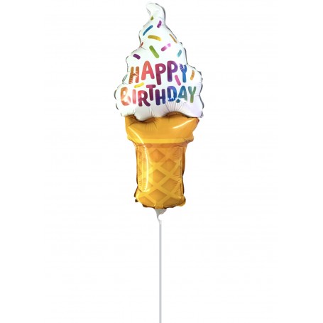 Ballon Glace Happy Birthday Arc-en-ciel Air Qualatex, Décorations ballons pour anniversaire.
