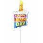 Ballon Gâteau Bougie Happy Birthday Air Qualatex, Décorations ballons pour anniversaire.