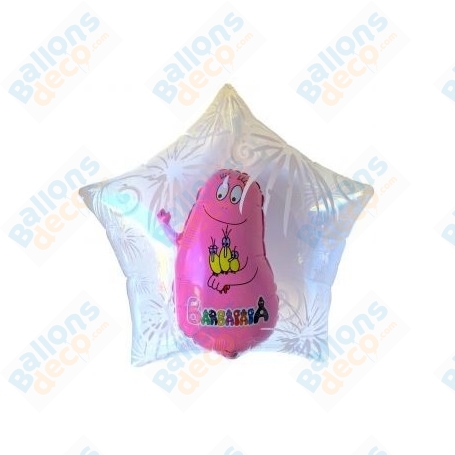 Ballon Barbapapa Rose Étoile Transparente