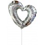 Ballon Coeur Ouvert Argent Air Qualatex, décoration ballon mariage centre de table.