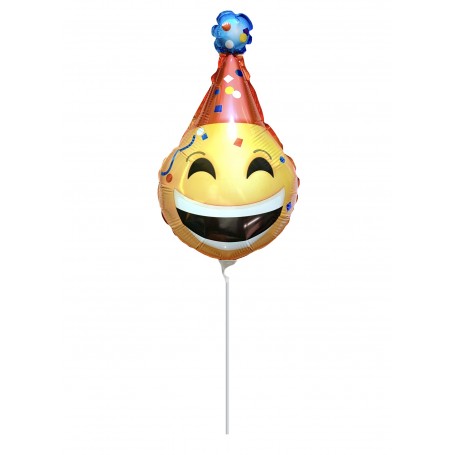Ballon Emoji Jaune Chapeau Anniversaire, Décorations ballons pour anniversaire.