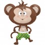 Ballon Singe Boxer Bananes, Décorations ballons pour anniversaire, animaux de la jungle.