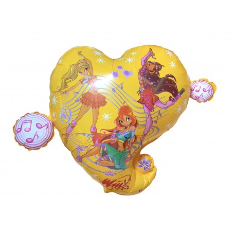 Ballon Winx Club Coeur Jaune Groupe Grabo, Décorations ballons pour anniversaire, Kawaii.