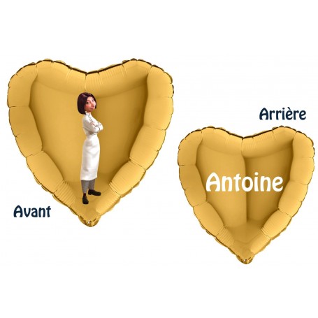 Ballon Colette Rémy Ratatouille Coeur Or avec le Prénom Disney, Décorations ballons pour anniversaire.