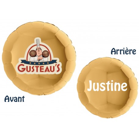 Ballon Gusteau's Rémy Ratatouille Coeur Or avec le Prénom Disney, Décorations ballons pour anniversaire.