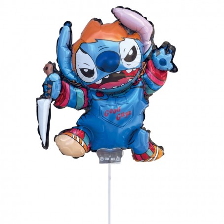 Ballon Stitch Chucky Personnages Halloween Sur Tige, Décorations ballons pour anniversaire.