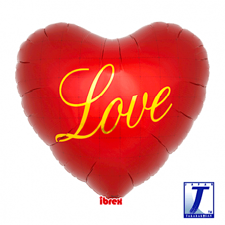 Ballon Coeur Rouge Love Ibrex 60 cm, Décorations ballons pour anniversaire, Mariage, St-Valentin.