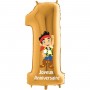 Ballon Jack et les Pirates Chiffre Un Or Anniversaire Disney, Décorations ballons pour anniversaire.