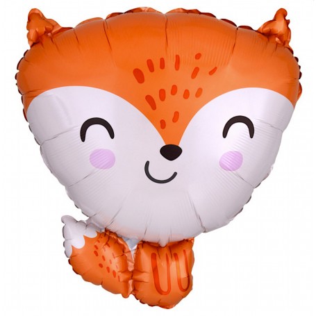 Ballon Renard Orange Junior Anagram, décoration ballon anniversaire, animaux de la forêt.