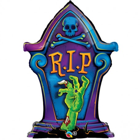 Ballon Tombe Zombie Rip Halloween, décoration ballons pour Halloween.
