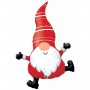 Ballon Gnome Rouge de Noël, décoration ballons de vitrine de Noël.