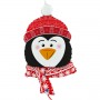 Ballon Pingouin Bonnet et Écharpe de Noël, Décorations ballons pour une vitrine de Noël.