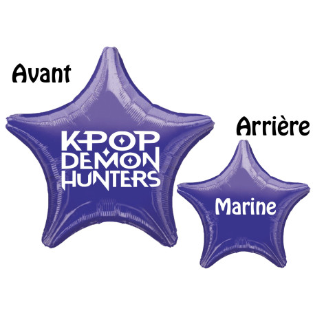 Ballon Kpop Demon Hunters Logo et Prénom étoile Violette, Décorations ballons pour anniversaire.