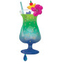 Ballon Verre De Cocktail Bleu Hawaï, Décorations ballons pour anniversaire tropical.
