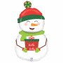 Ballon Bonhomme De Neige Bonnet Vert et Rouge Grabo, décoration ballon pour Noël et Vitrine.