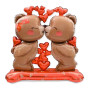 Ballon Oursons Gros Bisous Coeurs Stand Up, décoration ballon pour une vitrine de St-Valentin.