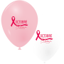 Ballons Cancer Du Sein Rose et Blanc Baudruche par x10, Décorations ballons pour Octobre Rose.