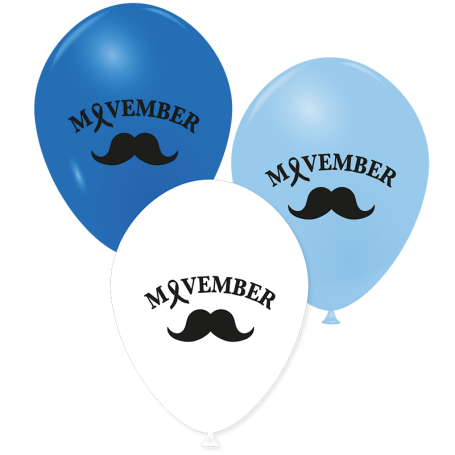 Ballon Ruban Bleu Cancer du Colon Baudruche X10, décorations ballons Mars Bleu.