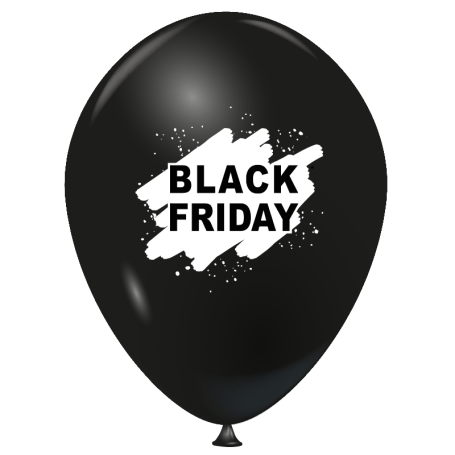 Ballons Black Friday Noir 30 cm X10, décoration ballon magasin et vitrine.