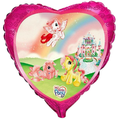 Ballon My Little Poney Coeur Vintage Flexmetal, Décorations ballons pour anniversaire.