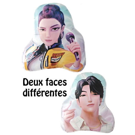 Ballon KPop Demon Hunters Rumi et Jinu, Décorations ballons pour anniversaire, série Netflix.