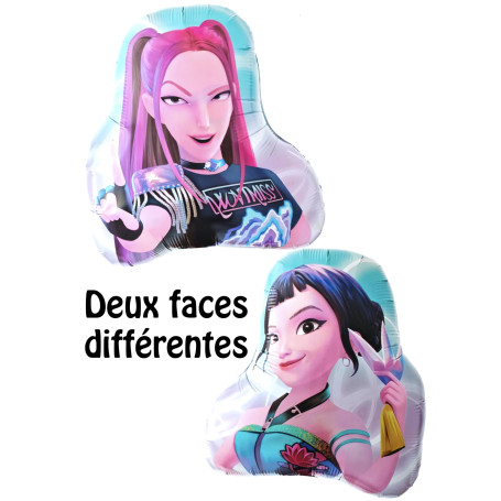 Ballon KPop Demon Hunters Mira et Zoey, Décorations ballons pour anniversaire, série Netflix.