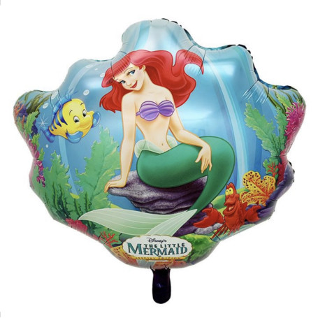 Ballon Ariel La Petite Sirène Dans Son Coquillage dans la mer Disney, Décorations ballons pour anniversaire.