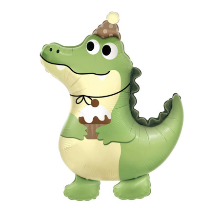 Ballon Crocodile Vert Chapeau Anniversaire