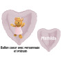 Ballon Mirou Coeur Rose de Oui-Oui Avec Prénom, Décorations ballons pour anniversaire.