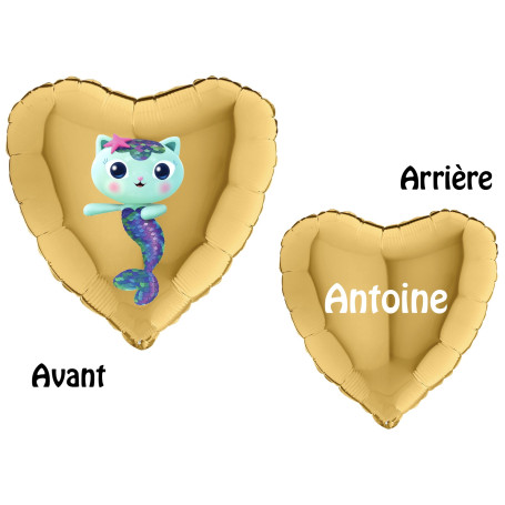 Ballon Mercat Gabby's et la Maison Magique Prénom, Décorations ballons pour anniversaire.