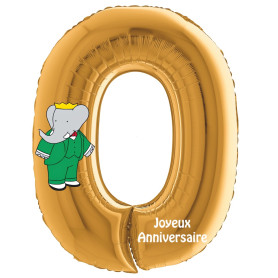 Ballon Babar Chiffre Or Anniversaire Ballon Babar Chiffre Zéro Or Anniversaire, Décorations ballons pour anniversaire.