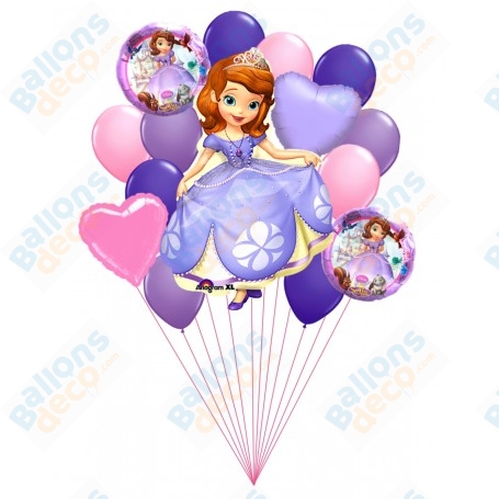 Ballons Princesse Sofia En Grappe Disney, Décorations ballons pour anniversaire.