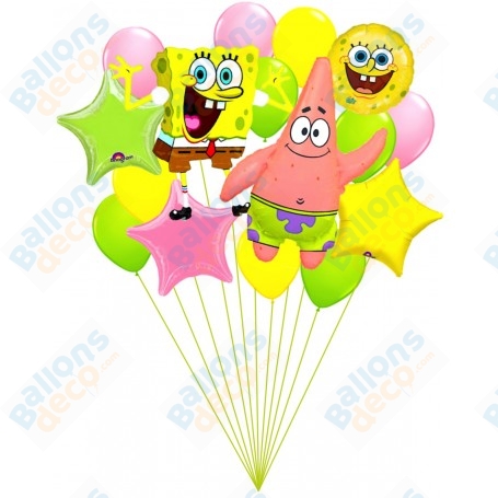 Ballons Bob L'éponge et Patrick en Grappe