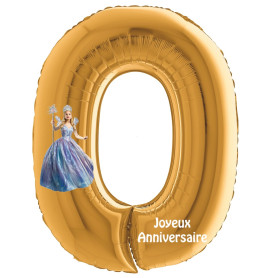 Ballon Princesse Glinda Wicked Chiffre Zéro Or Disney, Décorations ballons pour anniversaire.